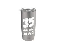 35 And Still Alive 35th Funny Birthday Party - 35 Anni Bicchiere termico in acciaio inox doppia parete