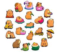 35 ciondoli per scarpe Capybara, Nici Capybara, ciondolo per scarpe, cartoni animati Capybara, spille per scarpe, set di spille per scarpe, accessori rimovibili in PVC per bambini