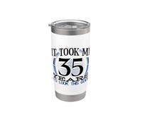 35° compleanno mi ha preso 35 anni per guardare questo buon compleanno Bicchiere termico in acciaio inox doppia parete