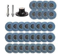 35 dischi a lamelle da 2 pollici/50 mm per smerigliatrice angolare e supporto per disco levigante 40/60/80/120 grani, dischi abrasivi, disco a lamelle conico