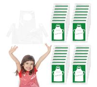 35 grembiuli usa e getta per bambini, in plastica usa e getta, per bambini, impermeabili, resistenti all'olio, piccoli, trasparenti, per dipingere, cucinare, mangiare, insegnare, fai da te, fai da te