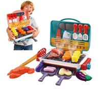 35 PCS MagicMeals - Kids Sensory Kitchen, Interactive Magic Meals Kids Grill Set with Smoke, Sound & Color-Changing Toppings for Cooking Role Plays (Green)