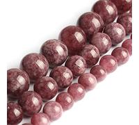 35 perline di lepidolite in pietra naturale da 10 mm per la creazione di gioielli, collane fai da te