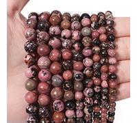 35 perline di pietra naturale da 10 mm, perle di rodonite rosso-nero, cristallo energetico, potere curativo, gemma per la creazione di gioielli, collana fai da te