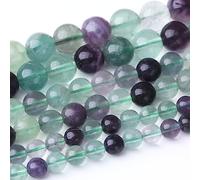 35 perline in fluorite naturale da 10 mm, per la produzione di gioielli, braccialetti e collane, per la creazione di gioielli, 38,1 cm