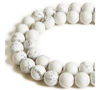 35 perline in howlite da 10 mm, perline rotonde sfuse per la creazione di gioielli