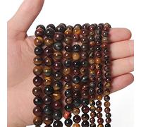 35 perline in pietra naturale occhio di tigre tricolore da 10 mm, pietre preziose energetiche con poteri curativi, per la creazione di gioielli e collane.