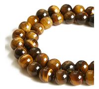 35 perline rotonde in occhio di tigre giallo da 10 mm, pietre preziose naturali per la creazione di gioielli