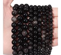 35 perline rotonde in ossidiana argento naturale da 10 mm, pietre preziose per la guarigione energetica, per la creazione di gioielli, bracciali e collane.