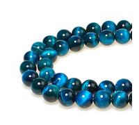 35 perline rotonde in pietra blu cielo occhio di tigre, 10 mm, perline sfuse per la creazione di gioielli, bracciali, collane, orecchini pendenti