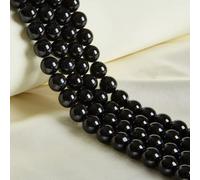 35 perline rotonde in tormalina nera naturale da 10 mm, per la creazione di gioielli