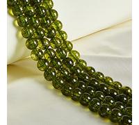 35 perline rotonde sfuse da 10 mm in peridoto naturale per la creazione di gioielli
