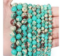 35 perline sfuse in diaspro verde pelle di serpente da 10 mm, pietre semipreziose naturali rotonde lisce distanziatori, ciondoli per collane e bracciali