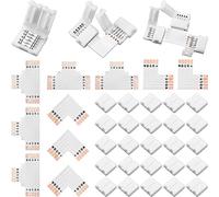 35 Pezzi Connettore Striscia LED 5 Pin 10 mm Connettore LED senza Saldatura Estensione Luci LED a L Connettore Adattatore LED senza Saldatura a T per 5050 3528 Luce della Stringa LED