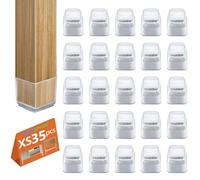 35 Pezzi Feltrini per Sedie Quadrati, Gommini per Sedie in Silicone con Feltro, Proteggi Gambe per Mobili, Elastiche Protezione per Gambe Delle Sedie per Antigraffio （17-22mm)