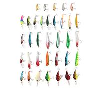 35 pezzi Kit di esche rigide da pesca a forma di pesciolino, esche da pesca rigide miste, esche realistiche a forma di pesciolino con occhi 3D per la pesca in acqua dolce e salata