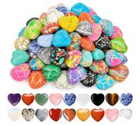 35 Pezzi pietre a cuore naturali multicolori, pietre decorative a forma di cuore, meditazione reiki chakra con bilancio energetico, pietre e cristalli per regali donna gioielli decorazione casa