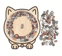 35 pezzi Puzzle di legno a forma di gatto nei colori Morandi, gioco interattivo, puzzle artistico, pezzi a forma di gatto, puzzle a forma di animali, oggetto da collezione, gioco per la famiglia Legno
