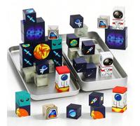 35 pezzi Set di blocchi magnetici da costruzione da viaggio con base magnetica - Kit di architettura STEM, blocchi aperti adatti per adolescenti e adulti, spazio, veicoli, robot, ponti - compatibili c