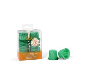 35 Pirottini bon bon increspati verde in carta Ø3 x h 3,5 cm Decora