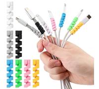 35 protezioni per cavi di ricarica, 7 colori a spirale, resistenti alla rottura e alla piegatura, per cavi di ricarica, protezione del cavo USB in silicone flessibile per cuffie, laptop, cellulare