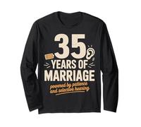 35 Year Of Marriage - 35 years wedding anniversary for him Maglia a Manica