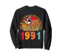 35 Year Old Sloth Vintage 1991 Limited Edition 35th Birthday Felpa