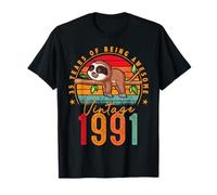 35 Year Old Sloth Vintage 1991 Limited Edition 35th Birthday Maglietta