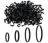 350 PCS Black Rubber Bands Small Elastic Bands Elastici in Gomma Nera Piccoli 2,5/4/6/7,5 Cm, Elastici Resistenti per Scuola, Casa, Ufficio, Artigianato, Bricolage, Fai Da Te Forniture