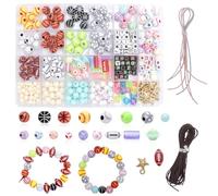 350 PCS Perline Braccialetti, Perline per Braccialetti, Kit Braccialetti Palline Fai da te Kit Bracelet Regalo per Braccialetti Collana Orecchini Gioielli Fabbricazione Regalo Calcio Bracciale Basket