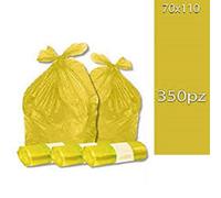 350 Sacchetti Differenziata Buste Immondizia 70x110 cm GIALLE Spazzatura rotoli