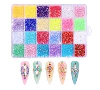 3500pcs resina Rhinestones, Flatback Nail Gems Kit, 24 Grid Storage Box, AB Color, Mixed Sizes Selection, Easy to Apply, Perfect for Crafts, Halloween, Christmas, Projects