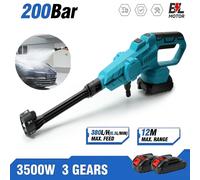 3500W 200bar Brushless Elettrico Ad Alta Pressione Lavaggio Auto Pistola Ad Acqua Giardino Strumento di Irrigazione per Makita 18V Batteria