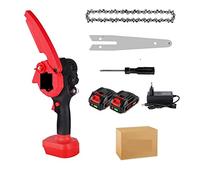 3500W 8 pollici sega elettrica 30000 RPM Mini batteria ricaricabile for motosega strumento for la lavorazione del legno per giardino, prato(2 Battery Plug)