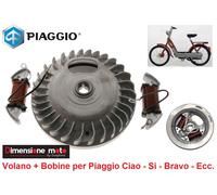 3509 - VOLANO Completo + 2 BOBINE SGR per PIAGGIO Ciao Arcobaleno 50 dal 1972 >