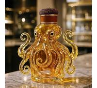 350ML Decanter Whisky - Art Scultura Statua, Bottiglia Di Whisky E Vino A Forma Di Polpo 3D, Decanter Per Whisky In Vetro Originale, Caraffa Vuota Per Vino Liquori Con Tema Animale Divertente(A)