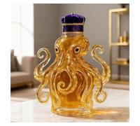 350ML Decanter Whisky Scultura Statua - Decanter Per Whisky A Forma Di Polipo 3D, Bellissima Bottiglia Di Vino In Vetro Inciso, Bicchieri Creativi A Tema Animale(A)