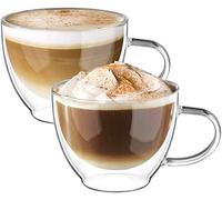 350Ml2 Tazza Caffè Doppio Vetro Borosilicato,Bicchieri Da Caffè a Doppia Parete