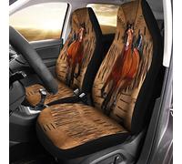 351 2 Set Coprisedili Anteriori Auto Western Horse Al Galoppo In Pelle Con Motivo Nativo Coprisedili Auto Elasticizzato Coprisedile Universale Per Auto, Per Berline, Suv, Camion