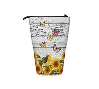 351 Astuccio Telescopico Fiore D'Annata Della Fattoria Del Girasole Con La Farfalla Astuccio Portamatite Multifunzionale Bambini Astuccio Portamatite Matita Verticale Grande Capacità Portapenne
