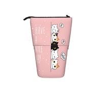 351 Astuccio Telescopico Gattino Cartone Animato Sfondo Rosa Cinque Gatti Carini Hanno Una Bella Giornata Astuccio Retrattile Per Bambina Trucco Portamonete Astuccio Telescopico Portapenne