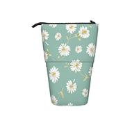 351 Astuccio Telescopico Modello Acquerello Margherita Con Fiori Bianchi Margherite Su Sfondo Verde Borsa Trucco Multifunzionale Bambini Astuccio Portamatite Grande Capacità Astuccio Cancelleria