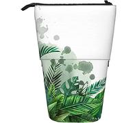 351 Astuccio Telescopico Piante Ad Acquerello Foglie Botaniche Verdi Dell'Acquerello Piante Tropicali Portapenne Grande Capacità Matita Con Cerniera Astuccio Telescopico Per Bambina