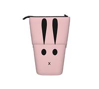 351 Astuccio Telescopico Pittura Astratta Coniglietto Rosa Punto Esclamativo Design Creativo Portapenne Grande Capacità Penna Trucco Portamonete Con Cerniera Astuccio Telescopico Portapenne