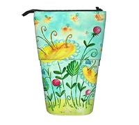 351 Astuccio Telescopico Pittura Astratta Di Arte Del Fiore Delle Foglie Verdi Dei Fiori Del Prato Del Fumetto Astratto Portapenne Uffici Astuccio Portamatite Astuccio Telescopico Per Bambina