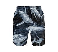 351 Costume da Bagno Uomo Pesce di Mare dello Squalo Pantaloncini da Bagno Multi-Funzioni Coulisse Costume da Spiaggia, per Piscina, Spiaggia, Vacanze, L