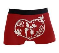 351 Mutande Uomo Boxer Matrimonio Amore Coppia Romantica Cuore Cupidi Fiore Boxer da Uomo Mutande Premium Boxer A Pantaloncino da Uomo Elasticizzato Boxer da Uomo per Ragazzo, Regalo, papà L
