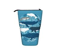 351 Portapenne Telescopico Natura Ocean Life Sea Coral Squalo Balena Delfino Blu Design Astuccio Retrattile Per Bambina Multifunzionale Ragazzi Astuccio Cancelleria Grande Capacità Portapenne