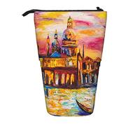 351 Portapenne Telescopico Palazzo Di Lusso Colorato Cielo Città Paesaggio Arte Astuccio Retrattile Per Bambina Con Cerniera Ragazzi Astuccio Telescopico Per Bambina Grande Capacità Portapenne