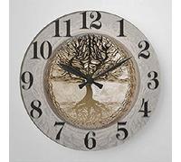 351 Rotondo Orologio Da Parete Albero Della Vita Marrone Orologio Rustico Rotondo Silenzioso Orologio Da Cucina Retrò Orologio Muro Per Interno Cucina Muro
